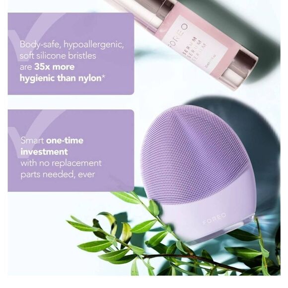 Foreo Luna 3 smart Facial cleansing & firming massage NWT purple - Picture 4 of 4